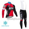 Cykeltrøje Langærmet + Bib Cykelbukser 2018 BMC Racing Team N001 Vinter Thermal Fleece